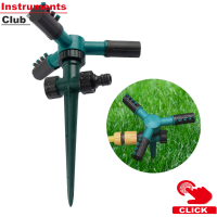 Instruments 360องศาสปริงเกลอร์แบบหมุน3-Arm Sprayer และพลาสติก Ground Plug ชลประทาน Sprinkler ปรับได้หัวฉีดโรตารีอัติโนมัติสปริงเกอร์รดน้ำเครื่องมือสำหรับรดน้ำสวนสนามหญ้า