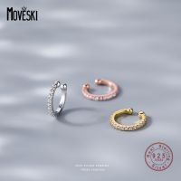 MOVESKI 925 Sterling Silver 1 Pcs Elegant Simple Zircon Ear Cuff Women High Sense Charm Wedding Gift Jewelry