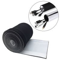 1.5/3m Cable Management Sleeve Insulation Neoprene Cable Wrap Sleeve Wires Hider Organizer Black &amp; White Reversible Cable Sleeve