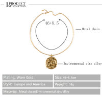 Conslations Series Card Jewelry Necklace For Men Women Gold Color Ball Aquarius Sign Twelve Conslations Coin Necklaces