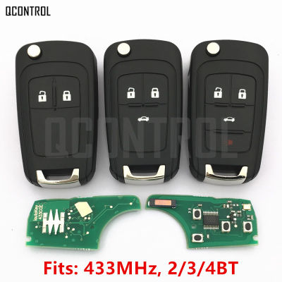 QCONTROL Car Alarm Remote Key fit for Chevrolet Malibu Cruze Aveo Spark Sail 234 Buttons 433MHz Door Lock
