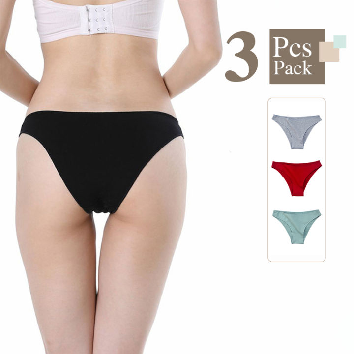 3Pcs Cotton Panties Women's Underwear Seamless Comfort Briefs High Waist  Colorful Control Hip Underpants S-XL Female Lingerie