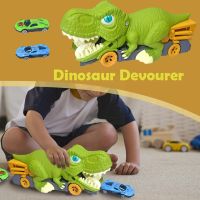 [AhQ ornaments] Dinosaur Devouring Play Vehicle Toys Kid Racing Track With Cars Toys For Children Toys P1X0