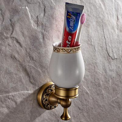 Bathroom Single Cup Holders Pendant Antique Glass Tumbler Holder Single Toothbrush Cup Rack Shelf Bathroom Accessories