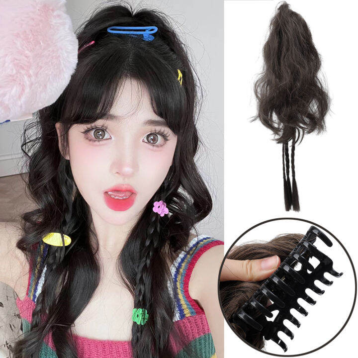 Wig Braid Women's High Ponytail Boxer Braid Natural Simulation Hair Net ...