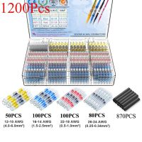 1200Pcs Solder Seal Wire Connectors Kit Heat Shrink Butt Connectors Terminal Waterproof and Insulated Electrical Wire Terminals