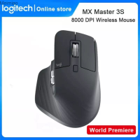 Logitech MX MASTER 3S 2.4เมาส์ไร้สาย GHz DPI เลเซอร์ไร้สาย8000เมาส์สำนักงานเล่นเกมบลูทูธสำหรับแล็ปท็อป PC Windows 7/8 Meimiao