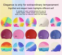 【CW】 Colorful Cap Elastic Ears Hair Pool Hat Ultrathin Bathing Caps SwimTH