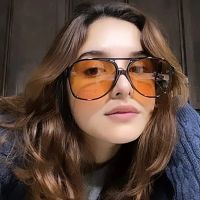 Trends Pilot Women 39;s Sunglasses Vintage Yellow Brand Designer Sunglass Female Oversized Popular Glasses Eyewear Men Shades UV400