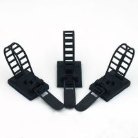 20Pcs Black Sticky Adjustable Wire Ties Cable Clips Clamp Plastic Self Adhesive Cable Ties Fix Holder Clips