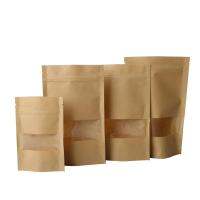 High Quality 10Pcs/lot Kraft Paper Bag Window Zip lock Empty Dried Food Fruit Tea Gift package Self Sealing Zipper Stand up Bags Tapestries Hangings