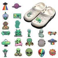 【CW】□▬  1-21pcs Allergic to Humans Aliens Sandals Shoes Accessories Boys Croc Buckle Jibz