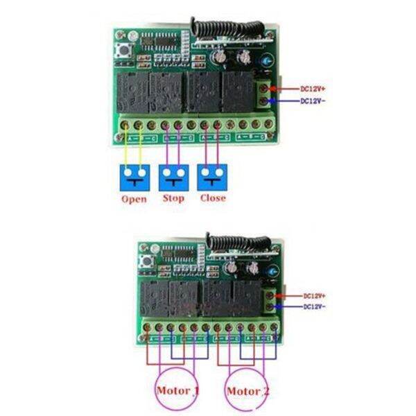 12v-4ch-channel-433mhz-wireless-remote-control-switch-integrated-circuit-with-2-transmitter-diy-replace-parts-tool-kits