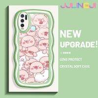 Jjlingji เคสสำหรับ VIVO Y30 Y30i Y50การ์ตูนซุกซนสีชมพูลายคลื่นหมูนุ่มแบบดั้งเดิมเคสโทรศัพท์ขอบซิลิโคนน้ำแบบคลุมทั้งหมดเลนส์ตัวปกป้องกล้องถ่ายรูปเคสฝาหลังกรอบเคสนิ่ม