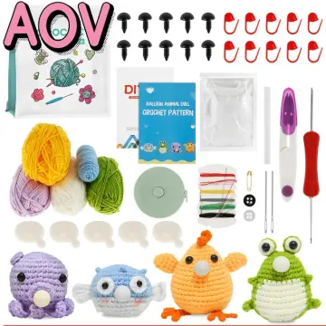 4PCS DIY Animal Crochet Kit with Step-by-Step Video Tutorials