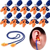 10Pcs Soft Silicone Corded Ear Plug Protector Reusable Hearing Protection Noise Reduction Safe Work Comfortable Earplugs Earmuff Ear Protection