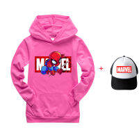 MARVEL 65% Cotton + โพลีเอสเตอร์35% เส้นใยกีฬาแขนยาว Hoodie สำหรับเด็กเด็กผู้ชายเด็กผู้หญิงเสื้อกันหนาวมีฮู้ดพิมพ์เด็กชายฤดูใบไม้ร่วงฤดูใบไม้ผลิเด็กเสื้อผ้า0000