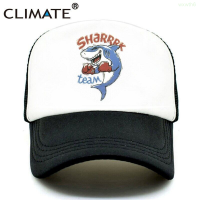 Summer New CLIMATE Men Cool Shark Trucker Cap Seaside Beach Shark Team Caps Hat Boxing Surfing Summer Trucker Hip Hop Mesh Cap Hat for Men Versatile hat