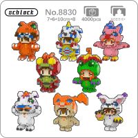 SC 8830 Digimon อากูมอนกาบูมอน Piyomon Patamon Tailmon ตุ๊กตาสัตว์ประหลาดดิจิทัลตัวต่อเพชรจิ๋วอิฐอาคารของเล่นของขวัญไม่มีกล่อง