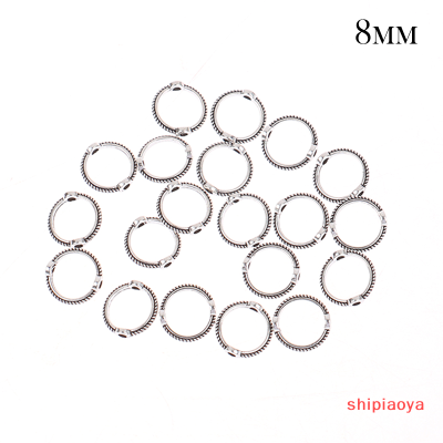Shipiaoya ลูกปัดแนววินเทจย้อนยุคแหวนลูกปัด20ชิ้น6 8 10มม. สร้อยคอ DIY สร้อยข้อมือลูกปัดสำหรับค้นหาเครื่องประดับทำเครื่องเพชร