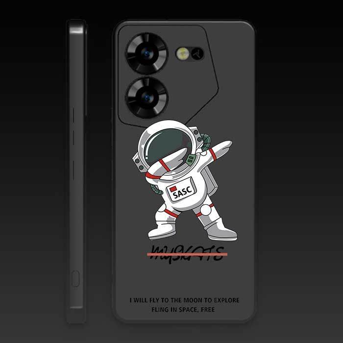 TECNO POVA เคสซิลิคอนเหลวลายฝ้า,5 Pova5เคสโทรศัพท์นักบินอวกาศ + ฝาครอบ ...