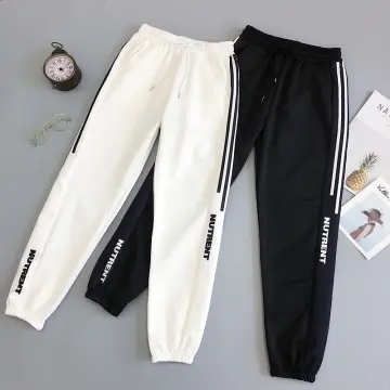 Fashion Hip Hop Sweatpant Women High Waist Jogger Pants Women Gym Sweat Pants  Fashion Streetwear Korean Trousers Black White Color Pants WJu @ Best Price  Online