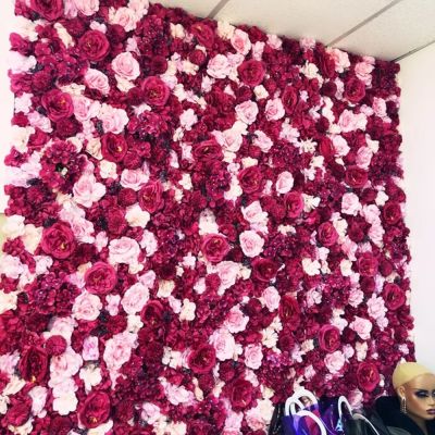 [AYIQ Flower Shop] 3D ดอกไม้ตกแต่งผนังคริสต์มาสแผงดอกไม้ผ้าไหมดอกไม้ฉากหลังแต่งงานอาบน้ำเจ้าสาวเหตุการณ์เด็กสาวห้องตกแต่งบ้าน
