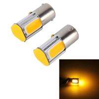 AutoAccessories 2 PCS 1156/Ba15s 5W 4 COB LEDs Car Turn Light, DC 12V(Yellow Light)