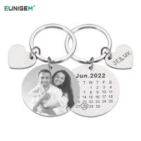 Personalized Keychain Customized Photo Name Stainless Steel Keychains For Couple Boyfriend Romantic Gift Key Accessories Keyring