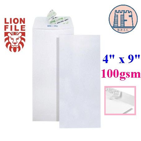 4" x 9" Long White Envelope / Sampul Surat Putih 4 x 9 Inch / 102 x