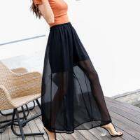 Stylish Chiffon Trousers Elastic Waistband Sun Protection Fashion Wide Leg Women Summer Slacks Women Trousers Summer Pants