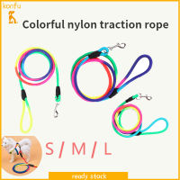 Konfu 1Pc Nylon Rainbow Pet Dog Leash Walking Training Leash Cats Dogs Harness Collar