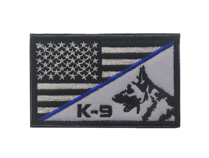 บางเส้นสีฟ้า-k9พีวีซีบริการสุนัขกู้ภัยแพทช์เย็บปักถักร้อยทหารยุทธวิธีแพทช์สัญลักษณ์ป้ายปัก