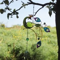 Colorful Peacocks Pendant Wind Chimes Indoor Balcony Outdoor Garden Hanging Decoration Ornament 2023 New