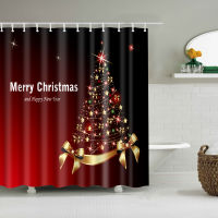 Merry Christmas Trees Snowman Santa Claus Snowflake Shower Curtains Bathroom Curtain Frabic Polyester Waterproof Bath Curtain
