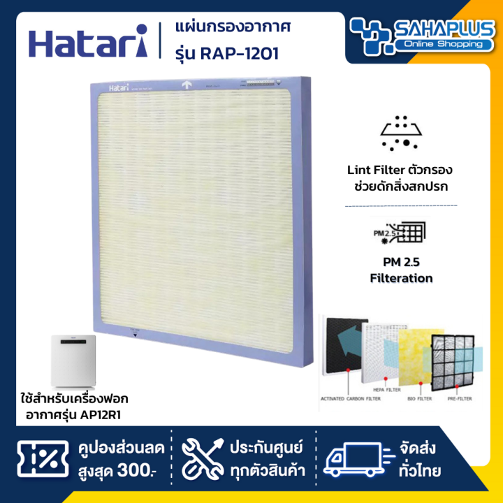 แผ่นกรองเครื่องฟอกอากาศฮาตาริ-hatari-รุ่น-rap-1201-ใช้สำหรับเครื่องฟอกอากาศรุ่น-ap12r1