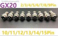 ✁△ 1Set GX20 Male Female 2/3/4/5/6/7/8/9/10/11/12/13/14/15Pin 20mm Wire Panel Connector Aviation Plug Circular Socket Plug