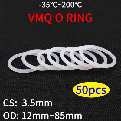 {Haotao Hardware} 50ชิ้น VMQ O แหวนซีลปะเก็นความหนา CS 3.5มิลลิเมตร OD 12 85มิลลิเมตรยางซิลิโคนฉนวนกันน้ำเครื่องซักผ้าทรงกลมสีขาว Nontoxi
