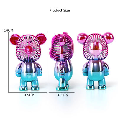 ใหม่ Hot USB มินิน่ารักการ์ตูนหมีพัดลมพลังงานลมมือถือพัดลมพกพาสะดวกโฮมออฟฟิศกลางแจ้งของขวัญแฟนๆขนาดเล็ก