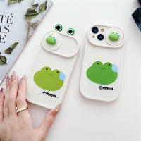 ลายหัวกบ3D สีเขียวการ์ตูนน่ารักแฟชั่นสำหรับ IPhone14 13 12 11 Pro Max สำหรับเคสโทรศัพท์เป็นคู่ที่สร้างสรรค์