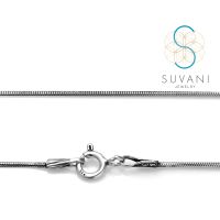 Suvani Jewelry - สร้อยคอรมดำเงินแท้ 92.5 % ลายกระดูกงู หนา 1 มม ยาว 18 นิ้ว พร้อมแพ็คเก็จสวยหรู