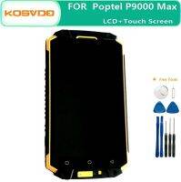 หน้าจอแสดงผลหน้าจอ LCD Poptel P9000 MAX ทดสอบใหม่พร้อมชุดดิจิไทเซอร์หน้าจอสัมผัสพร้อมกรอบสำรองสำหรับเครื่องมือ P9000max +