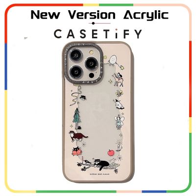 Casetify เคสโทรศัพท์มือถืออะคริลิคแข็ง เนื้อแมตต์ กันกระแทก ลายคิตตี้ในป่า สําหรับ iPhone14 13 12 11 Pro Max