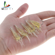 Weihe 5pcs set Shrimp Soft Fishing Lures Artificial Crankbait with Glow