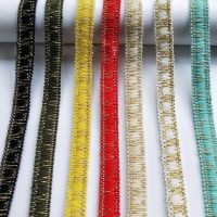 5yards 15mm Gold Thread Wool Knitted Ribbon for Diy Craft Headwear Bows Material Clothing Bag Sewing Trims Accessories Gift Wrapping  Bags