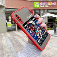 Jjlingji เคส A30s A50s A50กาแลคซีของปลอกสำหรับ Samsung เคสลายการ์ตูนนักบินอวกาศมีน้ำค้างแข็งโปร่งใสบางขอบสี่เหลี่ยมแข็งกันกระแทกเคสนิ่มป้องกันคลุมทั้งหมดปลอกซิลิโคน