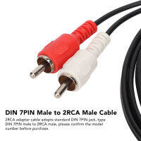 2RCA สายอะแดปเตอร์ DIN 7PIN ตัวผู้ไปยัง2RCA สายเคเบิลตัวผู้3.3ฟุตแกนลวดทองแดงบริสุทธิ์สำหรับ