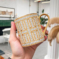 350ml Luxury Noble Design Mosaic Coffee Mugs Nordic Ins Hot Gold Painting Ceramic Water Cups