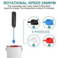 Epoxy Mixer, Handheld Resin Mixing Tools for Resin Stirring - Electric Stirrer Machine with 4Pcs Paddles