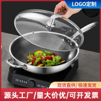 Stainless steel honeycomb frying pan Non-stick surface household Induction cooking frying pan uncoated Frying pan